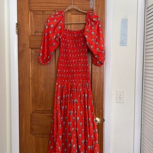 Rhode off shoulder puff sleeve floral maxi dress